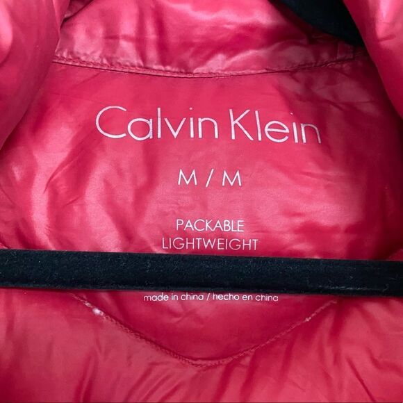 🍄 Calvin Klein Packable Lightweight Red Puffer Coat - Picture 6 of 8